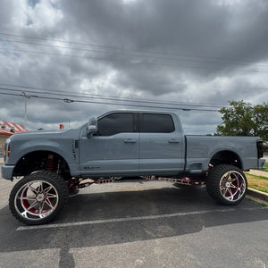 lifted f250 on forged wheels with wicked lift kit