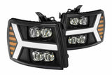 ARex Nova LED Heads: Chevy Silverado 1500 (07-13) - Matte Black / Chrome (Set)