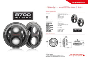 JW Speaker: 8700-EVOJ2-12V DOT BLK (SET)