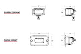 Rigid SR-M Series Pro LED Light: (Spot / Surface / Black Housing / Pair)