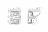 ARex Luxx LED Heads:  Ford Super Duty (11-16) - Matte Black / Chrome (Set)
