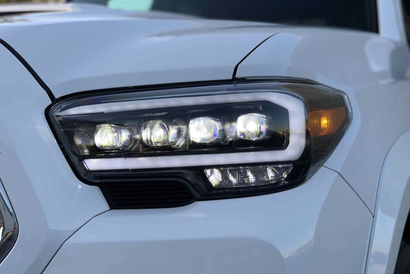 ARex Nova LED Heads:  Toyota Tacoma (16-20)  - Matte Black / Chrome (Set)