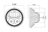 Vision X LED Heads: (Each / 7in Round / Chrome / Amber Halo)