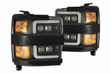 ARex Nova LED Heads: Chevy Silverado HD (15-19) - Matte Black / Chrome (Set)