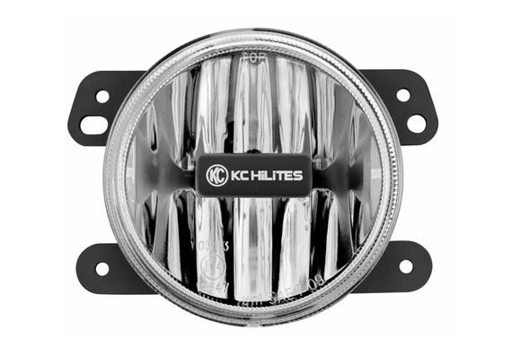 KC Hilites Gravity G4 LED Light: (4in / White 10w Fog / For 10-18 Wrangler JK  / Each)