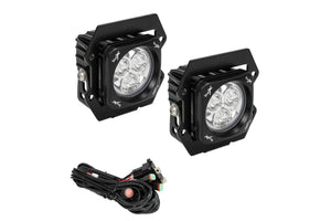 Vision X LED Fog Light System: Ford Ranger (19+) (2x Square Multi-LED Mini Cannon Pods)