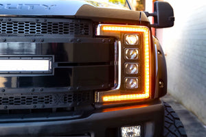 XB LED Heads: Ford Super Duty (17-19) (Pair / ASM / Amber DRL)