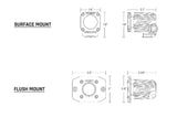 Rigid Ignite Motorcycle Kit: (Spot Beam / High/Low / Black Housing / Pair)