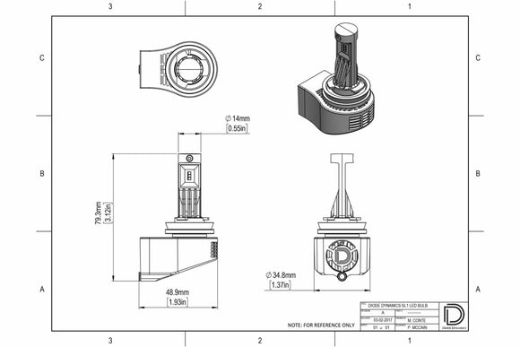 DD SLF LED Bulbs: (Set / Yellow / 9005)