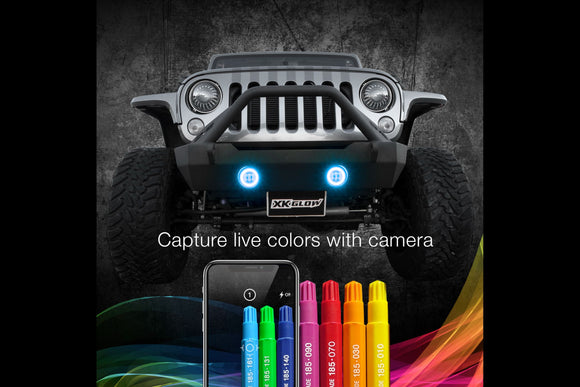 XKChrome RGB LED Fog Light Kit: Wrangler JK (Black w/ Controller) (Pair)