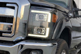 ARex Luxx LED Heads:  Ford Super Duty (11-16) - Matte Black / Chrome (Set)