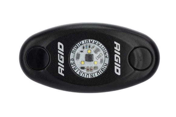 Rigid A-Series LED Rock Light Kit: (Low Power / Black Housing / Amber / Pair)