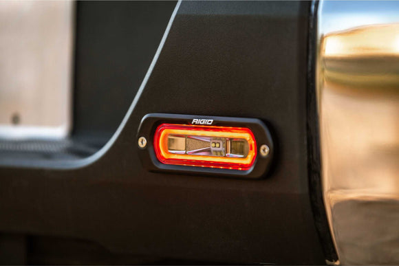 Rigid SR-L Series LED Light Pod: (Red Halo / Flush / Pair)
