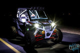 Vision X LED Heads: Polaris RZR (14-16) (4x XIL-OPRH110 + Halo  / Brackets / Wiring)