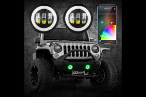 XKChrome RGB LED Fog Light Kit: Wrangler JL (Black w/ Controller) (Pair)
