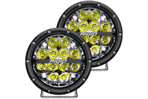 Rigid 360-Series LED Light: (4in / Spot / Amber Backlight / Pair)